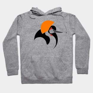 Grey Crowned Crane Hoodie